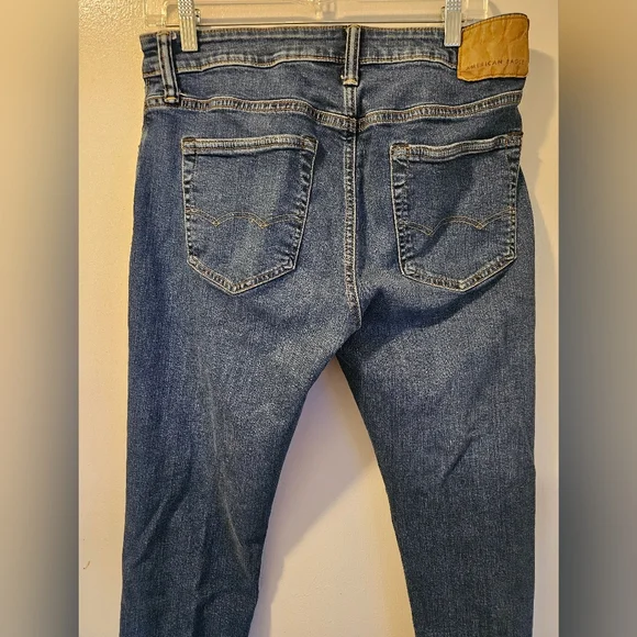 American Eagle Jeans Mens 32x32 AirFlex+ Blue Denim Athletic Skinny - Picture 6 of 11